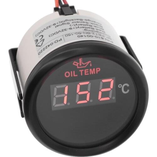 Universal 52mm Digital Oil Temp Gauge 50-150 Celsius Oil Temp Meter With Red Backlight For Car Boat 9-32V