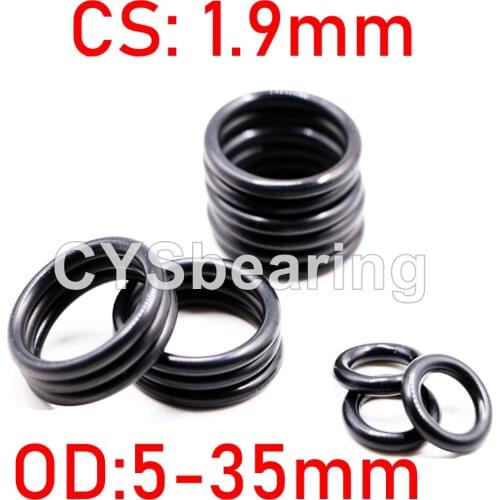 NBR O Ring Seal Gasket Thickness CS 1.9MM OD 5-35 MM Nitrile Rubber Waterproof Spacer Oil Resistance Washer Round Shape