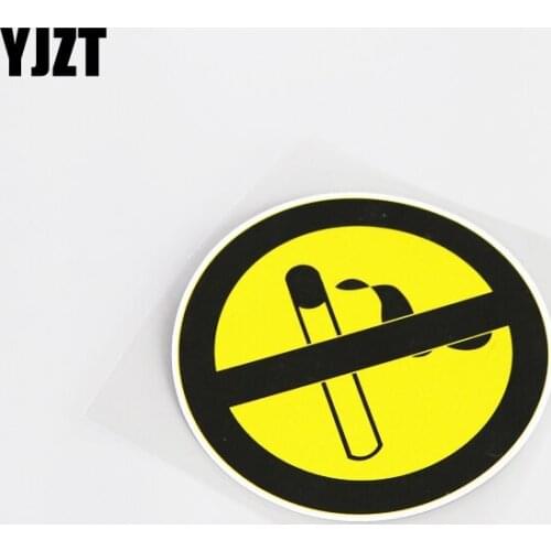 YJZT 12.8CM*12.8CM Interesting Warning No Smoking Reflective Car Styling Car Sticker Decal 13-0088