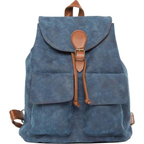 Womens Backpack, Maviı Double Pocket Clamshell Arched Back Bag, Blue Backpack special Design Women Backpack