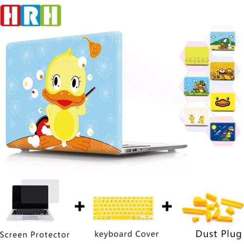 HRH Cute Yellow Duck Hard Plastic Case Laptop Shell Sleeve Case For Apple For Macbook Air 13 Case A1369 A2159 A1932 A2289 A2251