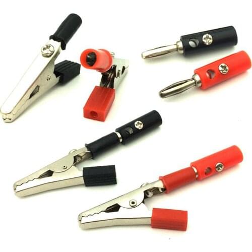10PCS IMC Hot 50mm Plastic Handle Test Probe Metal Alligator Clips+4mm Banana plug