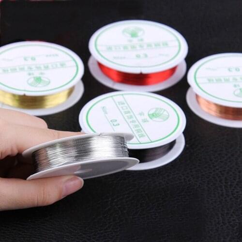 SEA MEW 2PCS 0.3mm 0.5mm Top Quality 5 Colors Plated Copper Wire Craft Beads Jewelry Making DIY Essential Jewelry Line fc211