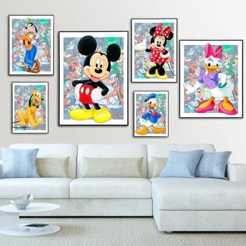 Disney Mickey Mouse and Donald Duck Diamond Painting Diamond Embroidery Full Cross Stitch Kits Mosaic Home Decoration Gift
