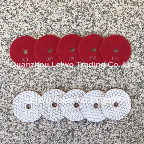 Diamond Polishing Pads 4 inch Honeycomb Dry Polishing Cloth Granite Tools Circle Polishing Wheel Grit 100 Diamond Pad 10 Pcs/lot