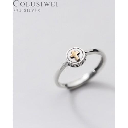 Colusiwei Vintage 925 Sterling Silver European Pattern Adjustable Knuckle Ring for Women Free Size Ring Korea Style Fine Jewelry