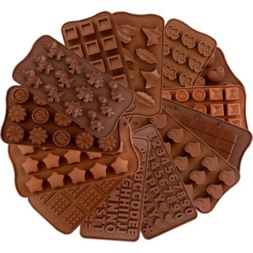 Chocolate Mold Cartoon Soft Candy Jelly Heart-shaped Letter Leaf Silicone Fondant Mold Pastry Ice Cube Cupcake Cake Decoration