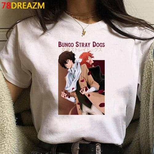 Bungou Stray Dogs top tees t-shirt men 2021 white t shirt plus size t shirt harajuku graphic tees women