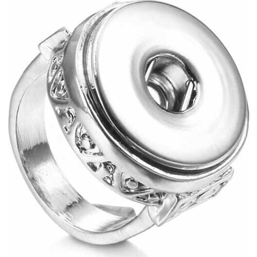 Hot sale high quality 005 fashion DIY metal ring fit ginger 18mm snap button rings jewelry charm rings for women