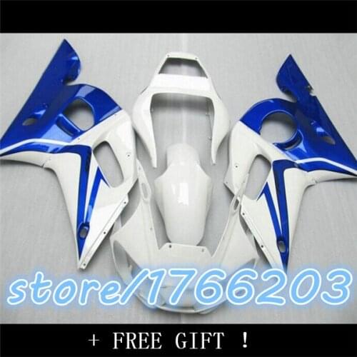HOT fairing kit for 1998 1999 2000 2001 2002 YZF-R6 YZF R6 98-02 white blue motorcycle fairings setBBF