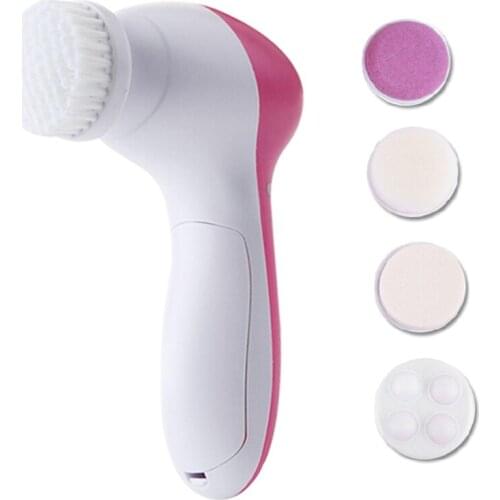 Face Massager 5 in 1 Electric Wash Face Machine Facial Pore Cleaner Body Cleansing Massage Mini Skin Care Brush