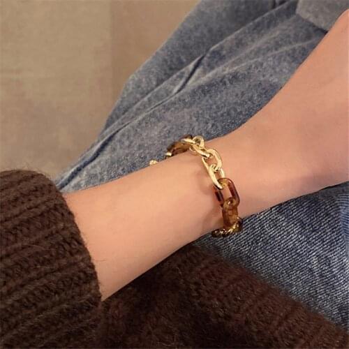 IOY IRENE Bohemia Metal Resin Chain link Bracelet For Women New Fashion Jewelry Accessories B202
