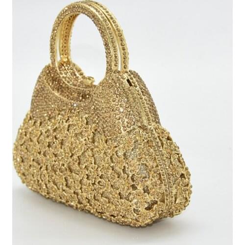 Metal Hollow Crystal Clutch Bag Ladies Evening Clutch Luxury Handbag Ladies Bag Designer Elegant