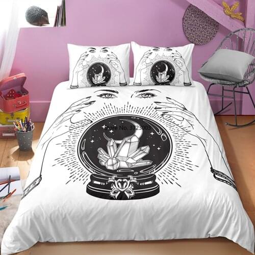 Fashion Psychedelic Moon Sun Pattern Bedding Set 3D Creative Art Down Quilt Cover Pillowcase Bedding Home Textile 2-3 Pieces