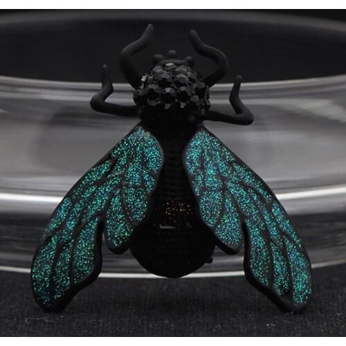 Zlxgirl Green Enamel Insect Brooches for Men Jewelry colorful Enamel Bee Brooch Bouquet Women Christmas Hijab Accessories Brooch