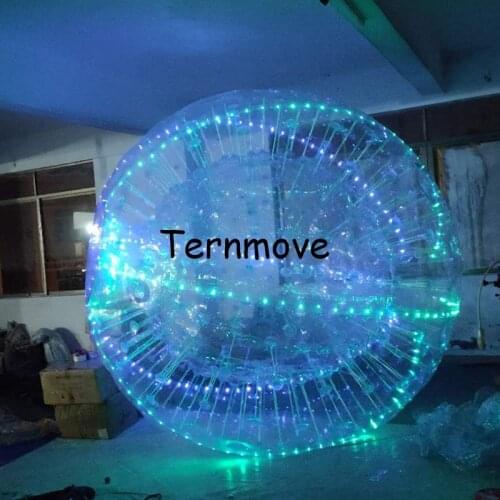Lighting grow zorb ball with Fluorescent strips Inflatable Zorb Ball / Body Zorb Ball For Outdoor Grass Game with led light