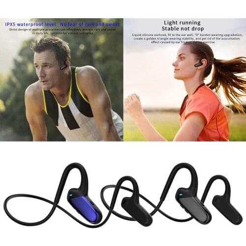 Bone Conduction Headphones with Microphone Bluetooth 5.0 Open Ear Wireless Earphones for Running Cycling Fitness