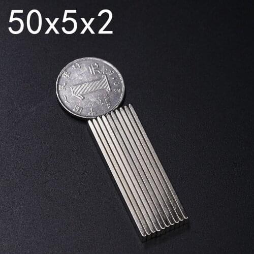 2/5/10/20/50Pcs 50x5x2 Neodymium Magnet 50mm x 5mm x 2mm N35 NdFeB Block Super Powerful Strong Permanent Magnetic imanes