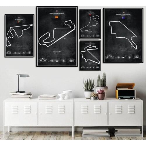 Custom F1 Circuits track Racing Car Super Collage Poster Wall Art Painting Picture Prints Canvas Living Home Room Decor