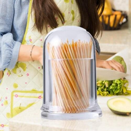 Transparent Toothpick Holder with Cover Household Table Toothpick Storage Box Tavel Toothpick Container Cotton Swab Holder