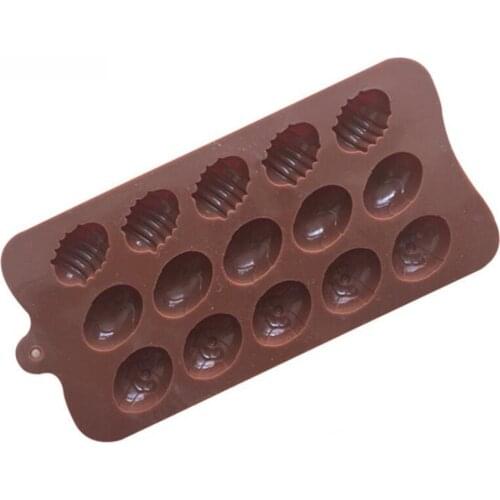 New 50pcs/lot 15 Holes Easter Eggs Chocolate Molds Silicone Form Cake Molds Bakeware Baking Dish High Temperature