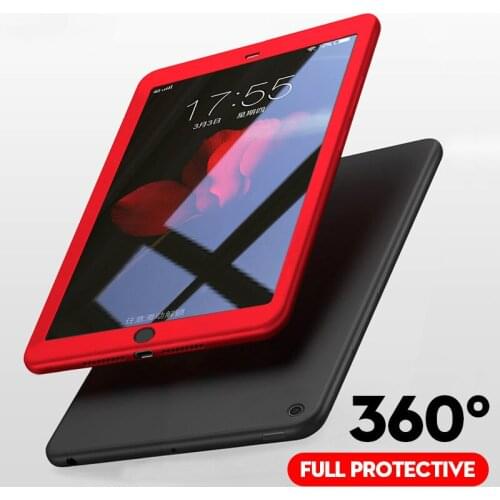 Silicone 360 Full Cover Case For ipad 9.7 case for ipad air 2 1 3 for iPad 10.2 2019 For iPad mini 4 5 For Pro 10.5 with glass