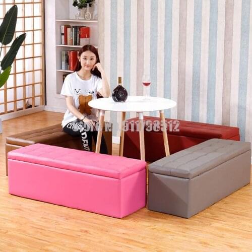Shoe changing stool shoe cabinet household bed end storage sofa stool clothing store rectangular rest stool shoe store long stor