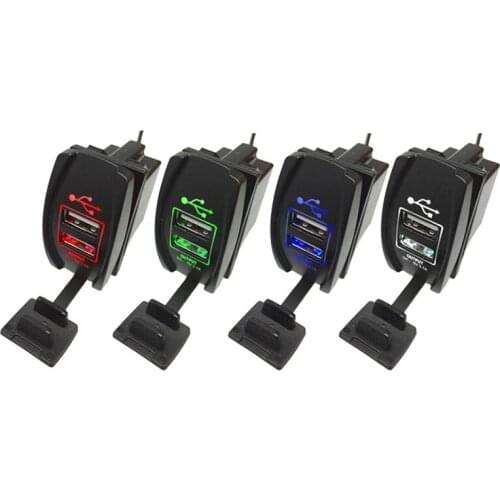 VODOOL Universal Car Motorcycle Dual USB Auto Power Charger 3.1A Mini Charger Adapter Waterproof For Smart Phones Car-styling