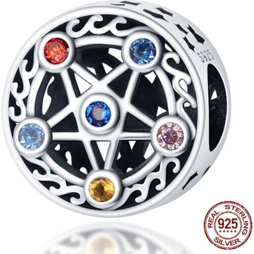 100% Real 925 Sterling Silver Six Beads Connected Fit Original 3mm Bracelet&Bangle Making Fashion DIY Jewelry For Women