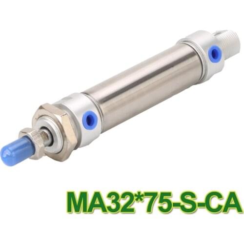 Airtac type MA32*75 -S-CA MA series double actionl single rod Mini Cylinder stainless steel pneumatic cylinder MA32-75