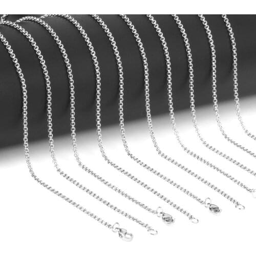 ASONSTEEL Wholesale 10PCS Chains Necklace Steel Rose Gold Bohemia Chain For Pendant With Lobster Clasps