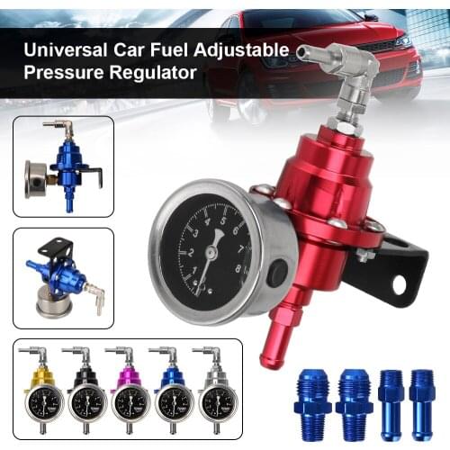 Car Accessories Universal 7 Colors Adjustable Fuel Pressure Regulator Vehicle Refitting fuel Supercharger with Gauge Kit