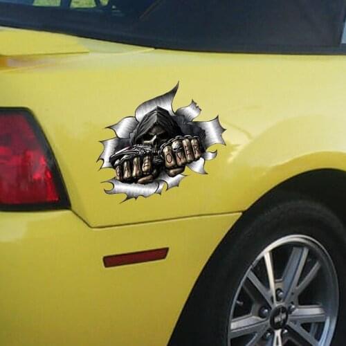 Aliauto Terror Skull Graffiti Car Stickers Universal Reflective Decal Decoration for Audi A1 A3 A4 A5 A6 A7 Q3 Q5 Q7 RS3 RS5