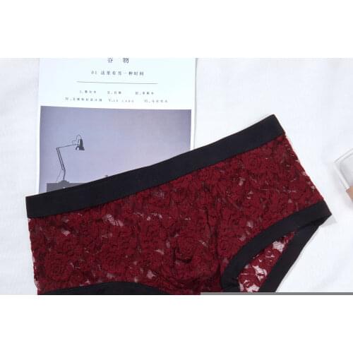 Men Boxers Lace Male Underwear Sexy Men Lingerie Men Comfortable Floral Print Underpants Ropa Interior Hombre U Pouch Shorts