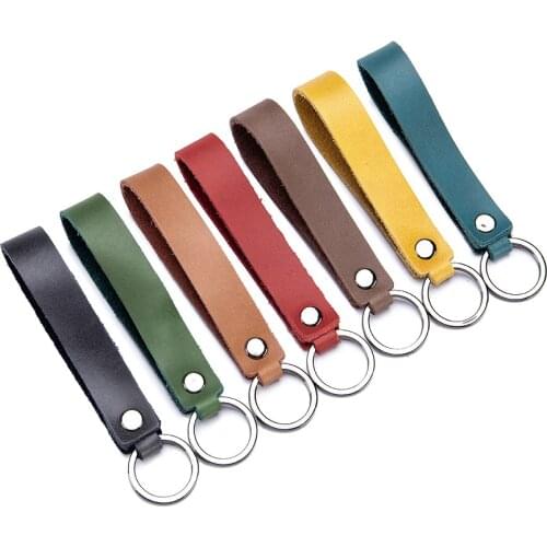 Genuine Leather Keychain Holder Pocket for Car Keys Wallet Clip Ring Women Men Handmade Handbags Accessories DIY Gift