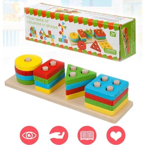 T5EC Children Lifelike Wooden Stacking Toy Educational Toys for 6-8 Year Old Kids Brain Training Improve Intelligence Toys