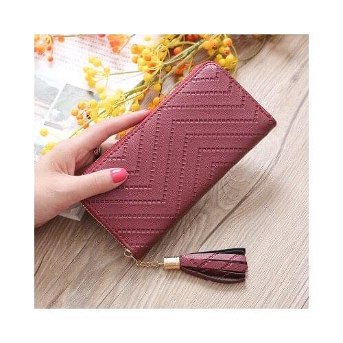 Long Wallet Women Purses Tassel Fashion Coin Purse Card Holder Wallets Female High Quality Clutch Money Bag PU Leather Wallet
