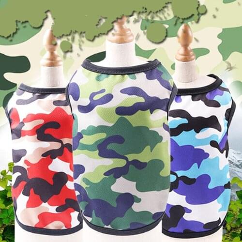 Camouflage Print Dog Clothes Summer Small Dog Shirt Chihuahua Tshirt Puppy Breathable Mesh Vest Pet Clothes Pets Clothing