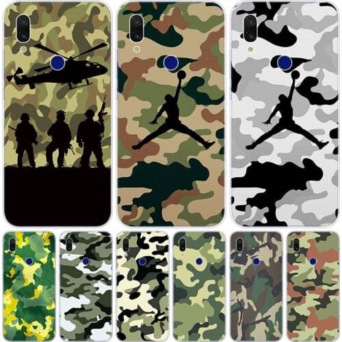 Camouflage Camo Army Silicone Case for Xiaomi Redmi K20 5X 6X Play A1 A2 8 Lite 7A 6A S2 Y2 Y3 Note 4 4X 5 6 7 Pro F1 Soft Cover