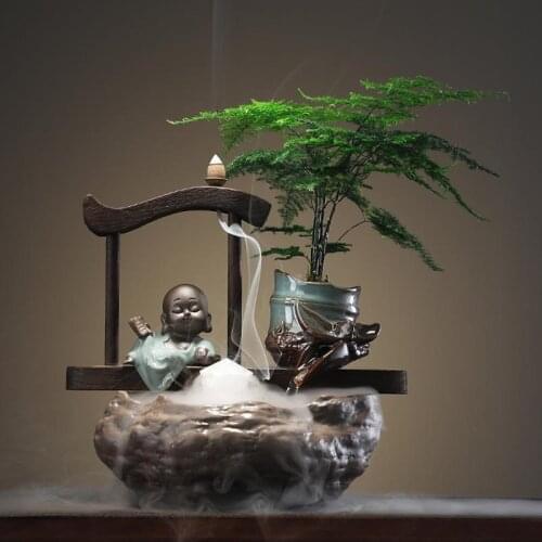 110V/220V Chinese Zen Decorative Indoor Water Fountains Ceramic Fountain Feng Shui Lucky Ornaments Office Living Room Decoration