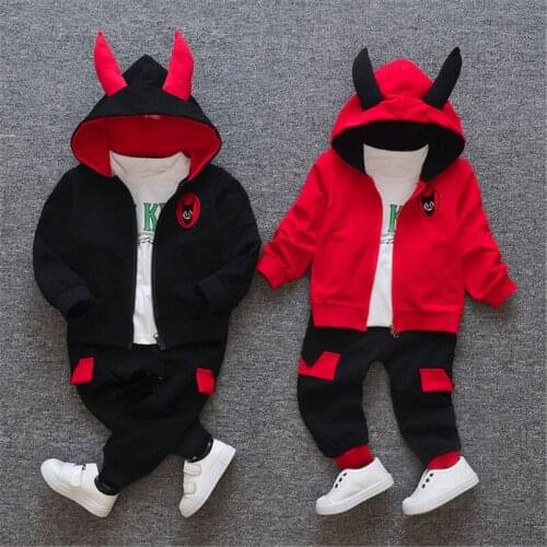 Toddler Infant Baby Boy Clothes Set Long Sleeve Hooded +T-shirt + Pants Cotton 3pcs Outfits Set Cartoon Toddler Boys