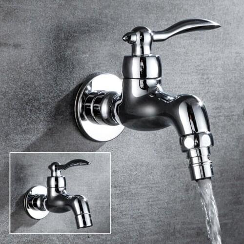 Home Zinc Alloy Faucet Spigot Wall Mounted Garden Faucet Bathroom Kitchen Sink Mop Pool Outdoor Quick Opening Tap