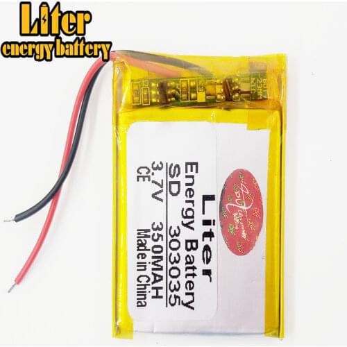 Mp3 Mp4 Player replacement battery for 3.7v 350mAh 303035 rechargeable li polymer battery 303035