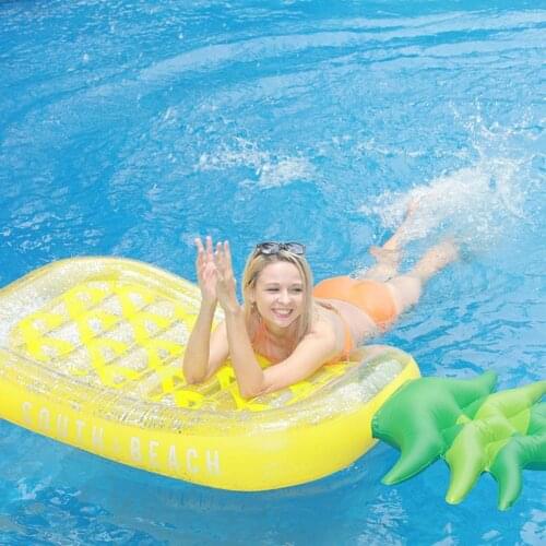 Inflatable Giant Pool Float Mattress Toys Watermelon Pineapple Cactus Beach Swimming Ring Fruit Floatie Air Mattress
