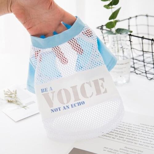 Pet Clothes Small Dog Clothes Mesh Summer Two-legged Clothes Breathable Thin Vest Mesh T-shirt Cat Puppies Pet Clothing