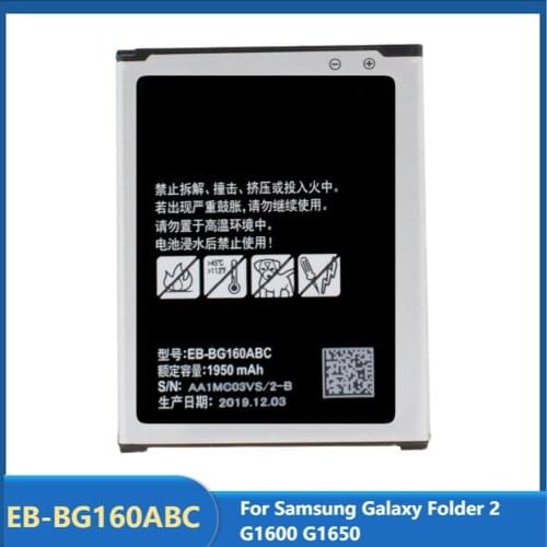 Original Replacement Phone Battery EB-BG160ABC For Samsung Galaxy Folder 2 G1600 G1650 Rechargable Batteries 1950mAh