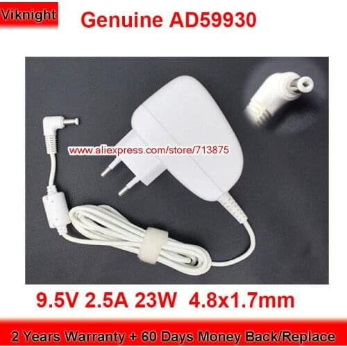 Genuine EU Plug AD59930 23W Charger 9.5V 2.5A AC Adapter EXA0702EG for Asus Eee PC 701SD 900A 900HA S101 Power Supply