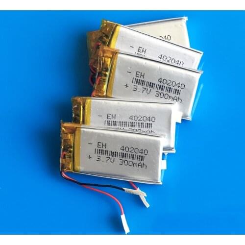 5 pcs 402040 3.7V 300mAh rechargeable lipo battery li polymer lithium battery for MP3 GPS DVD bluetooth recorder e-book camera