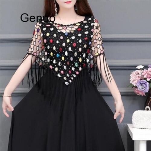 Sexy Hollow Out Lace Summer Beach Womens Poncho Elegant Tassel Crochet Sunscreen Womans Coat Summer Beach Cape Women Shawl