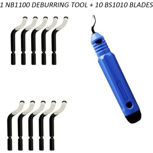 Plastic Burr Trimming Cutter NB1100 Handheld Scraper Deburring Tool Edge Removing Tools/10Pcs BS1010 Blades Burr Scraper